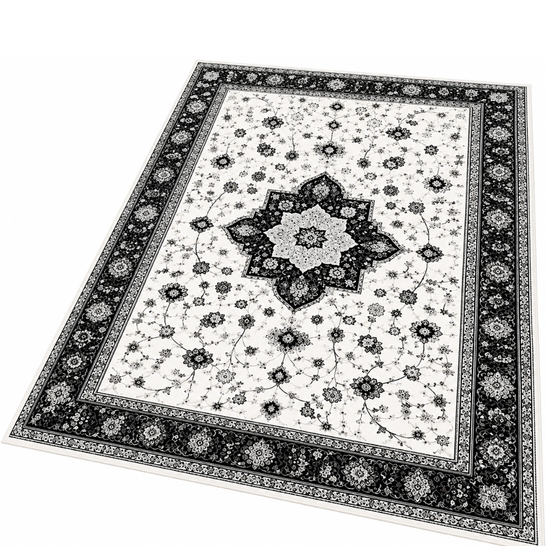 Washable 8 x 10 ft Area Rug with Soft Surface TPR Floor Backing